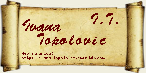 Ivana Topolović vizit kartica
